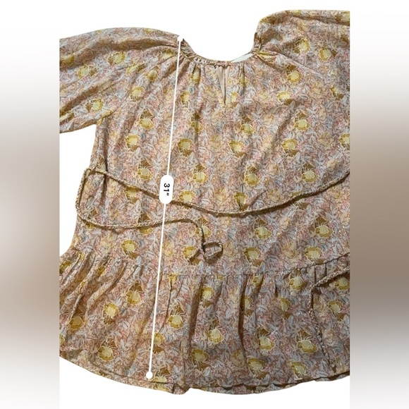 Tallula Kate Metallic Floral Belted Boho Mini Dress Size Small - Picture 11 of 12